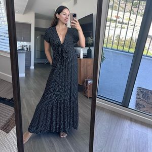 ABERCROMBIE & FITCH Black Polka Dot Maxi Dress
